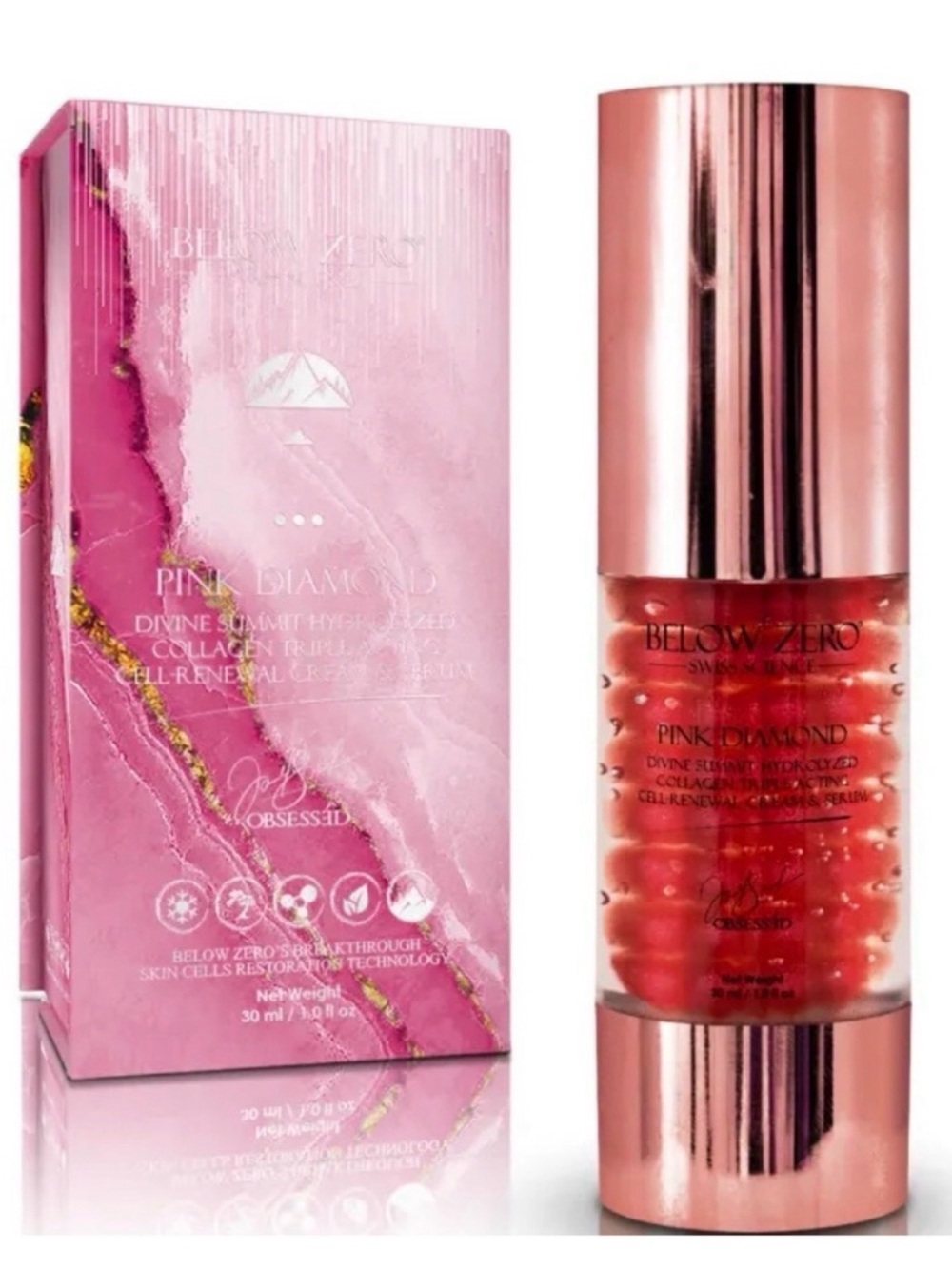 Below Zero Pink Diamond Collagen Triple Acting Cell-Renewal Cream & Serum